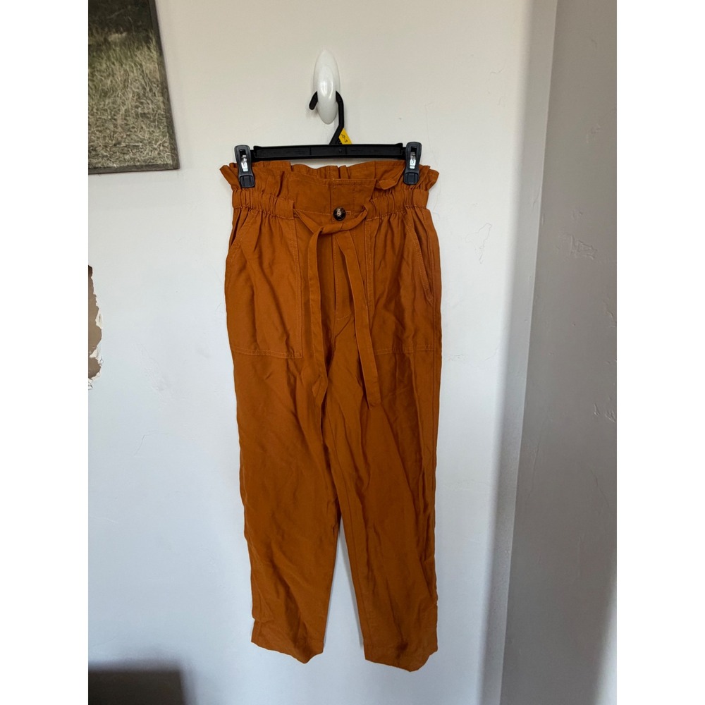 Madewell Paperbag Waist Tapered‎ Pants Burnt Orange Rust High Rise XS
